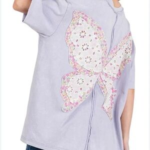 Sage + Fig L Lavender Butterfly  Shirt